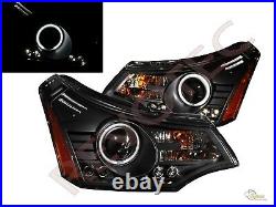 08-11 Ford Focus SE SES G3 Super Bright Halo LED Projector Headlights Black