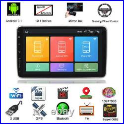 10.1in 1DIN Android9.1 Car Radio Stereo MP5 Player Bluetooth GPS Sat Nav FM WiFi