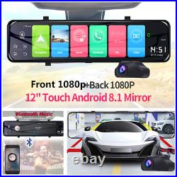 12 Android 8.1 4G Wifi GPS Car DVR Camera Dash Cam Rear View Mirror Recorde