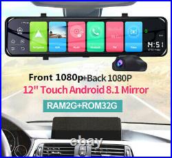 12 Android 8.1 4G Wifi GPS Car DVR Camera Dash Cam Rear View Mirror Recorde