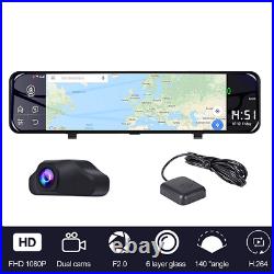 12in Dash Cam Car DVR Front Rear Camera Video Recorder 4G Wifi GPS Android 8.1