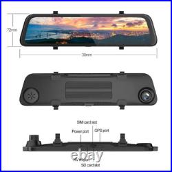 2-Lens 12'' Android GPS Car DVR Dash Camera 4G WiFi ADAS Rearview Mirror 2G+32G