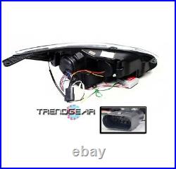 2012 2013 2014 Ford Focus Drl Led Projector Headlight Lamp Black Daytime Running