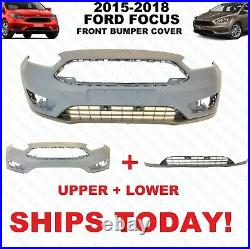2015 2016 2017 2018 Ford Focus Front Bumper Cover Upper And Lower Set Brand New
