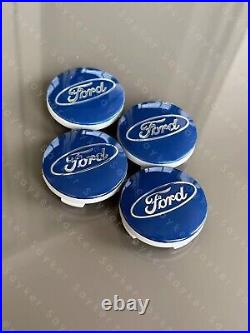 4x 54mm For FORD ALLOY WHEEL CENTRE CAPS BLUE MOST MODELS FOCUS FIESTA KA KUGA