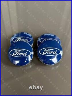 4x 54mm For FORD ALLOY WHEEL CENTRE CAPS BLUE MOST MODELS FOCUS FIESTA KA KUGA