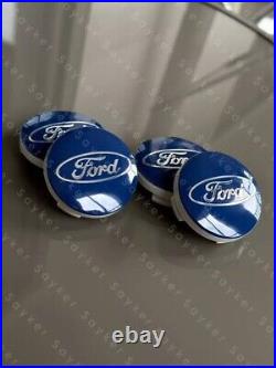 4x 54mm For FORD ALLOY WHEEL CENTRE CAPS BLUE MOST MODELS FOCUS FIESTA KA KUGA