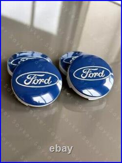 4x 54mm For FORD ALLOY WHEEL CENTRE CAPS BLUE MOST MODELS FOCUS FIESTA KA KUGA