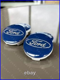 4x 54mm For FORD ALLOY WHEEL CENTRE CAPS BLUE MOST MODELS FOCUS FIESTA KA KUGA