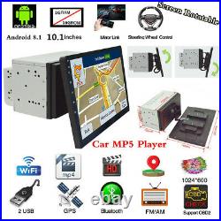 Android 8.1 10.1 Double Din Quad-core Car Stereo Radio MP5 Player Bluetooth GPS