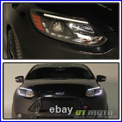 Black 2012 2013 2014 Ford Focus LED DRL Projector Headlights Headlamp Left+Right