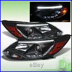 Black 2012 2013 2014 Ford Focus LED DRL Projector Headlights Headlamp Left+Right