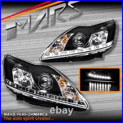 Black Day-Time DRL LED Projector Head Lights for Ford Focus 09-11 LV