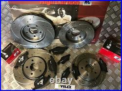 Brembo Front & Rear Drilled & Grooved Discs & Pads Ford Focus 2.0 2.5 St Mk2/3
