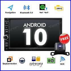 CAM+ Android 10 Double DIN 7 HD Car Stereo GPS Sat Nav DAB+ OBD2 WiFi 4G Radio