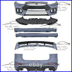 Complete Body Kit For Ford Focus Mk3 Rs Look 14-17 Bumpers Grill Spoiler