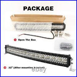 Curved 52inch 3915W LED Light Bar Flood Spot Roof Driving Truck SUV 4WD 50'