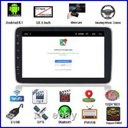 Double 2Din 10.1In Android 8.1 Bluetooth Car Radio Stereo MP5 Player GPS SAT NAV