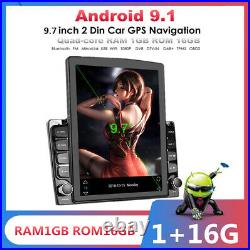 Double Din 9.7In Touch Screen Car Stereo Radio MP5 Player Android9.1 GPS Sat Nav