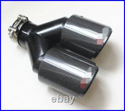 Dual Tube Carbon Fiber Exhaust Tip Dual Pipe ID2.5 63mm OD3.5 89mm L+Rside