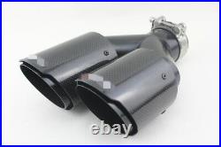 Dual Tube Carbon Fiber Exhaust Tip Dual Pipe ID2.5 63mm OD3.5 89mm L+Rside