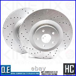 FOR FORD FOCUS RS MK3 CROSS DRILLED FRONT BRAKE DISCS BREMBO BRAKE PADS 350mm