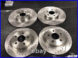FOR FORD TOURNEO CONNECT TDCi BRAKE DISC + PADS CROSS DRILLED GROOVED FRONT REAR