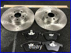 FOR FORD TOURNEO CONNECT TDCi BRAKE DISC + PADS CROSS DRILLED GROOVED FRONT REAR