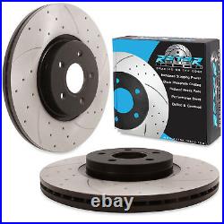 FRONT DRILLED GROOVED 320mm BRAKE DISCS PAIR FOR FORD FOCUS MK2 2.5 ST 225 ST225