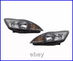 Fit Ford Focus Black Headlamp 2008-2012 Front Headlight Pair Right Left O/S N/S