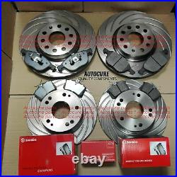 Fits Ford Focus St 3 Turbo Front And Rear Slotted Brake Discs With Brembo Pads