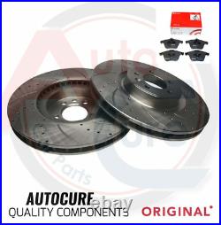 Fits Ford Focus St225 Front Drilled & Grooved Brake Discs + Brembo Pads