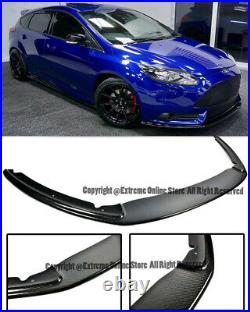 For 12-14 Ford Focus ST Carbon Fiber Add On Splitter Front Lower Bumper Lip New