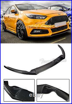 For 15-up Ford Focus ST MK3 Add On Splitter Front Lower Bumper Lip Carbon Fiber