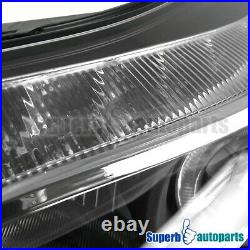 For 2012-2014 Ford Focus LED Strip Projector Headlights With Halo Rim Black