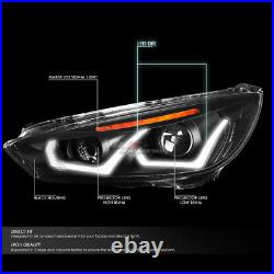 For 2015-2018 Ford Focus Led Drl+ Turn Signal Projector Headlight Black Amber