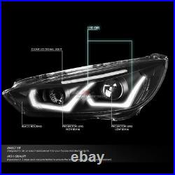 For 2015-2018 Ford Focus Led Drl+ Turn Signal Projector Headlight Black Clear
