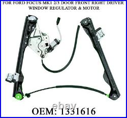 For Ford Focus 1 Front Right Driver Window Regulator & Motor 1998-2009 2/3 Door