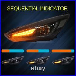 For Ford Focus 2015-2018 LED Headlights Evil Eyes withAmber Sequential Signal Lamp For Ford Focus 2015-2018 LED Headlights Evil Eyes withAmber Sequential Signal Lamp