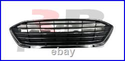 For Ford Focus 2019 2020 New Front Center Black Grille With Chrome Trim For Ford Focus 2019 2020 New Front Center Black Grille With Chrome Trim