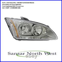 For Ford Focus MK 2 Drivers Front Headlamp Headlight O/S RIGHT 2004 to 2008 For Ford Focus MK 2 Drivers Front Headlamp Headlight O/S RIGHT 2004 to 2008