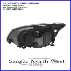 For Ford Focus MK 2 Drivers Front Headlamp Headlight O/S RIGHT 2004 to 2008 For Ford Focus MK 2 Drivers Front Headlamp Headlight O/S RIGHT 2004 to 2008