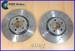 For Ford Focus ST225 2.5 MTEC Drilled Grooved Brake Discs Front 320mm