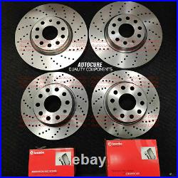 For Ford Focus St-2 Mk3 Drilled Front & Rear Brake Discs & Brembo Pads Set