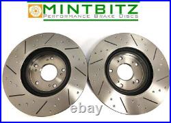 Ford Focus 2.0 TDCi (150bhp) 14- Front Brake Discs & Brake Pads Dimpled Grooved