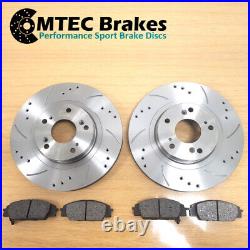 Ford Focus Estate 1.6 TDCi 115bhp 14- Front Brake Discs & Pads Drilled Grooved