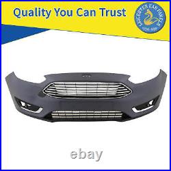 Ford Focus Front Bumper Kit With Grilles No PDC or Washer Holes Primed 2015-2018