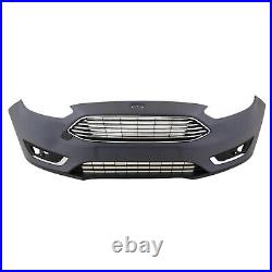 Ford Focus Front Bumper Kit With Grilles No PDC or Washer Holes Primed 2015-2018