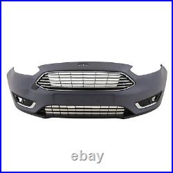 Ford Focus Front Bumper Kit With Grilles No PDC or Washer Holes Primed 2015-2018