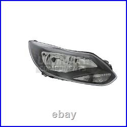 Ford Focus Headlight Mk3 Zetec Hatchback 2011-2015 Black Headlamp Drivers Side